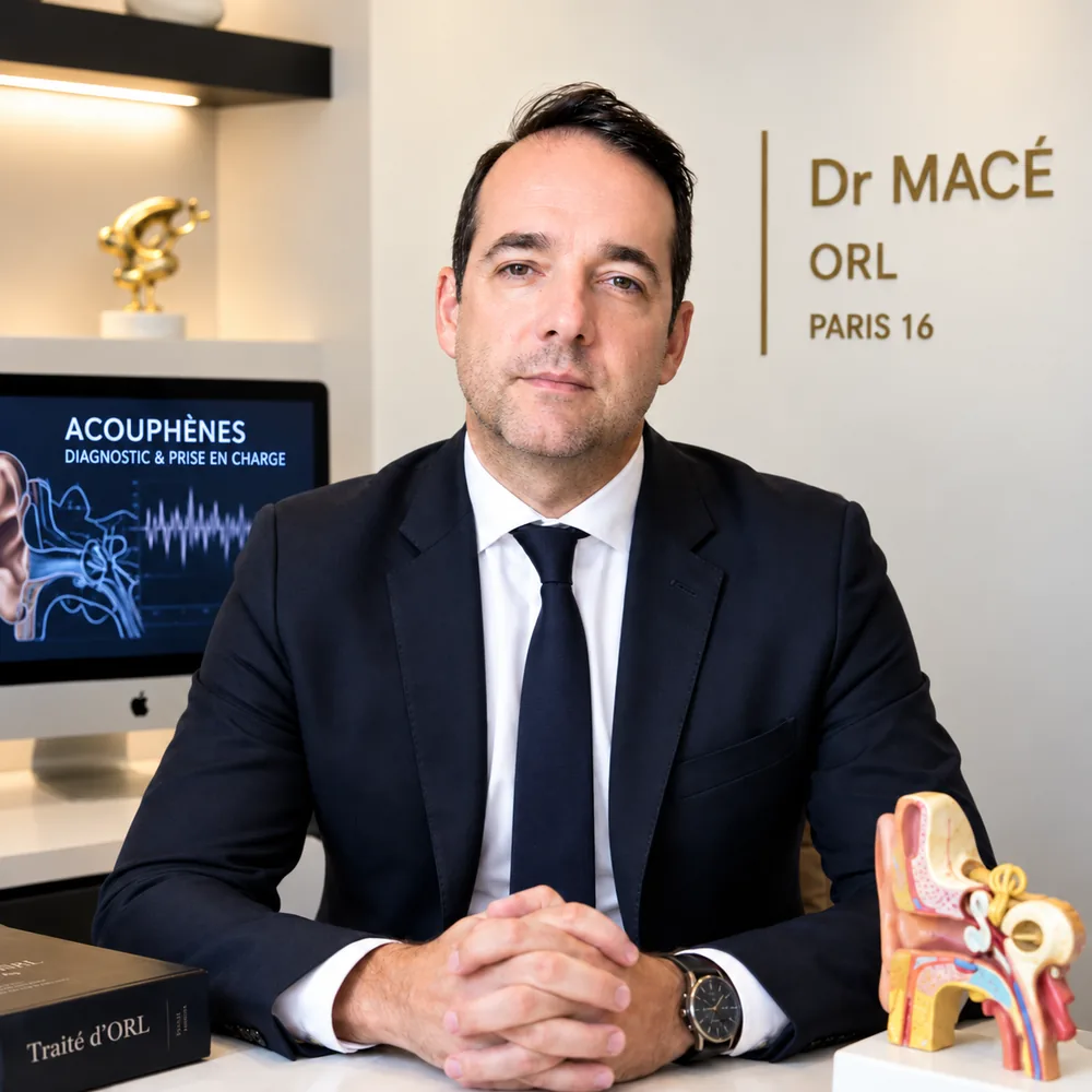 Portrait du Dr Damien Macé dans son cabinet